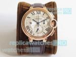 Swiss 7750 Replica Cartier Ballon Bleu Chronograph Rose Gold Silver Dial Watch - ZF Factory